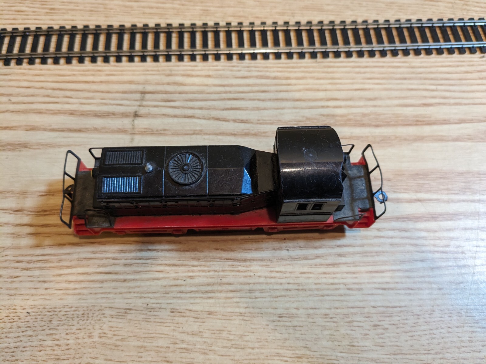 Made in Western Germany Black and Red Diesel Locomotive – HO Scale