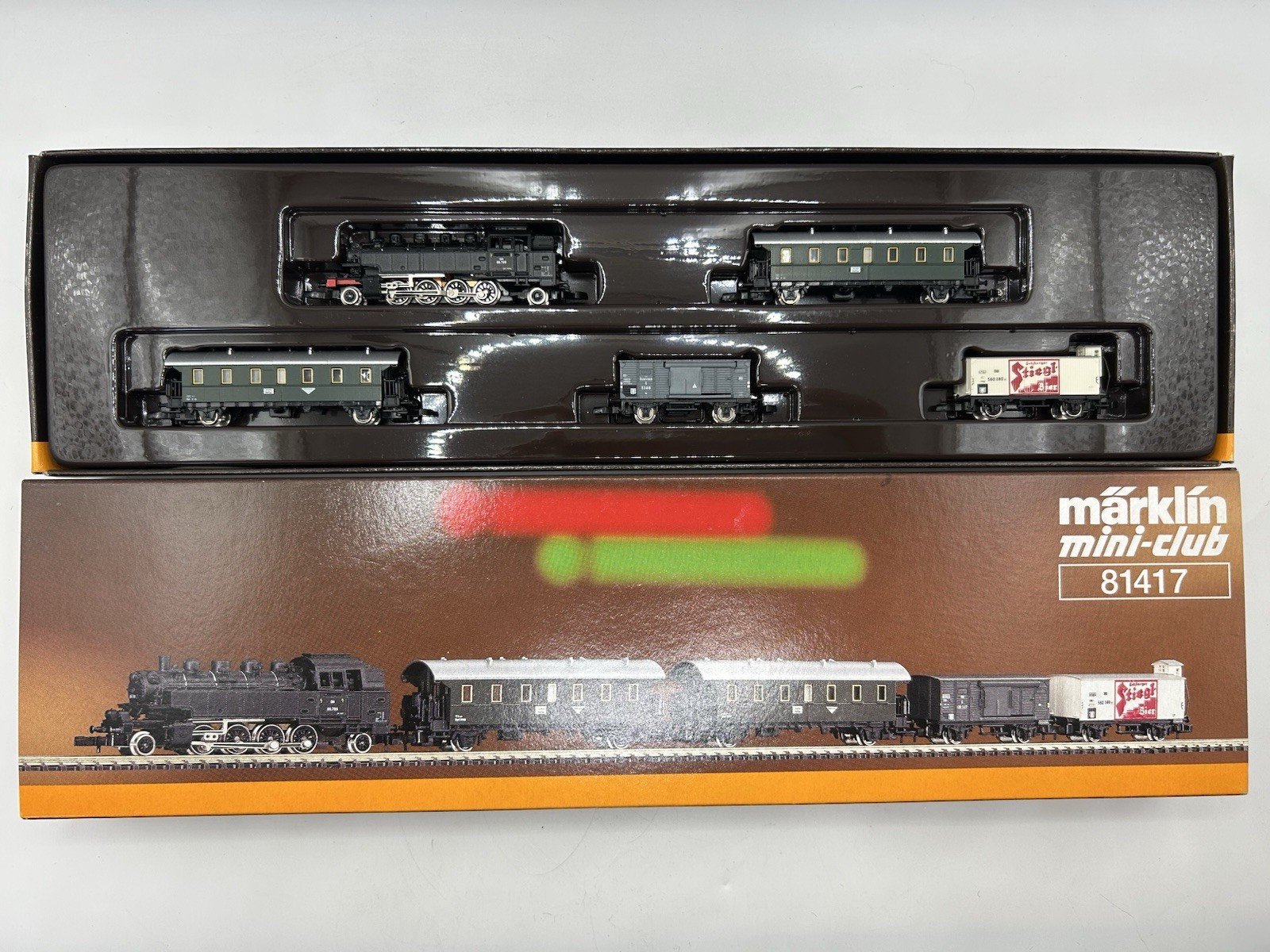 Z Marklin Mini-Club 81417 Austrian 2-8-2 5-pole Steam Loco & Mixed Traffic Set