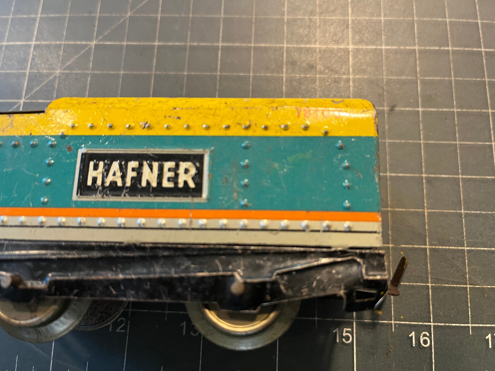 Train Hafner Wyandotte Overland Flyer 78100 TENDER YELLOW TEAL ORANGE Metal LotJ
