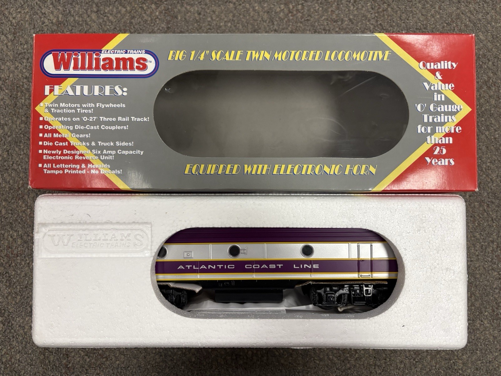 + Williams O ACL Atlantic Coast Line #533 F7 Dummy B Unit Locomotive F7208