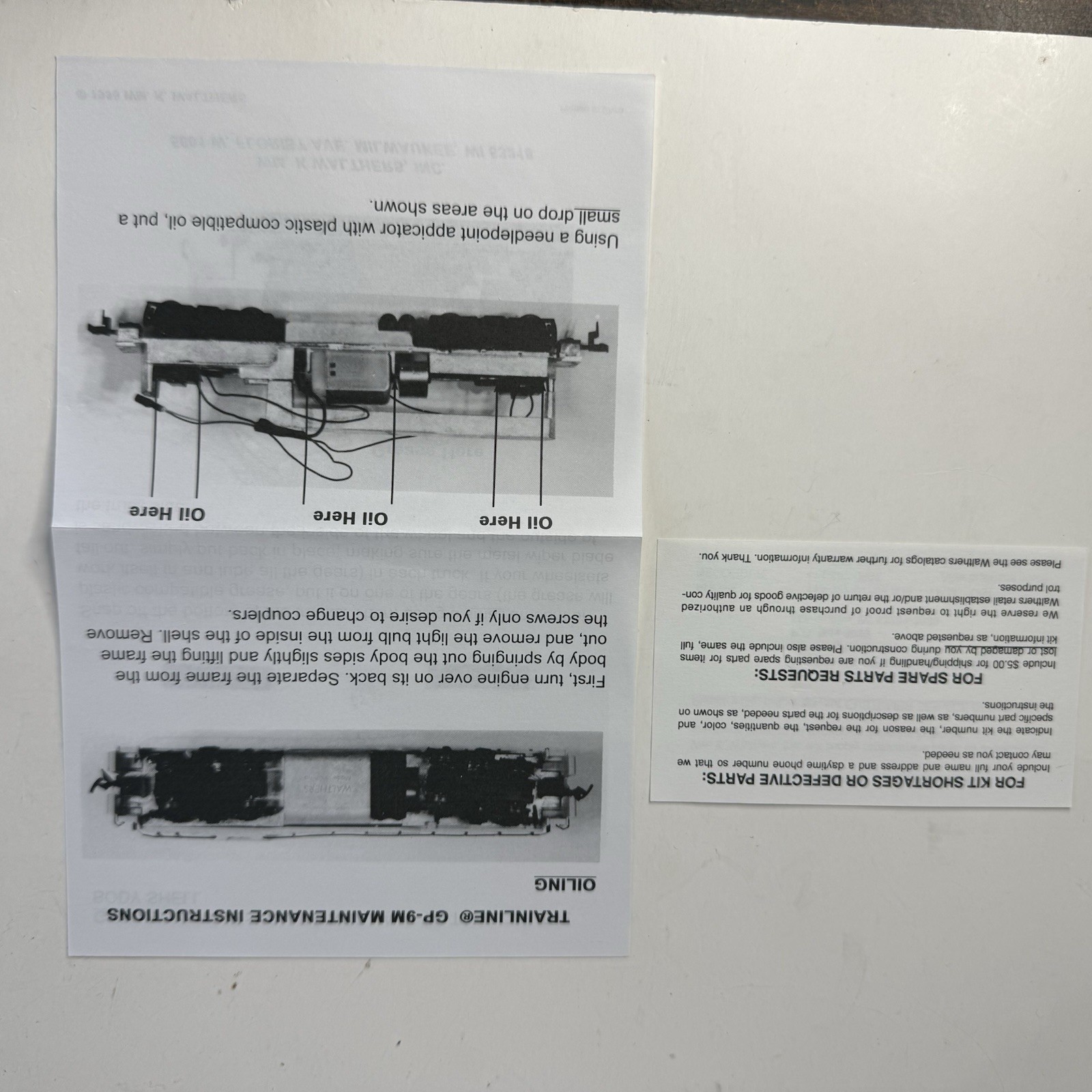 1996 HO Scale Walthers Train line GP9M Milwaukee Road locomotive 974 freight car