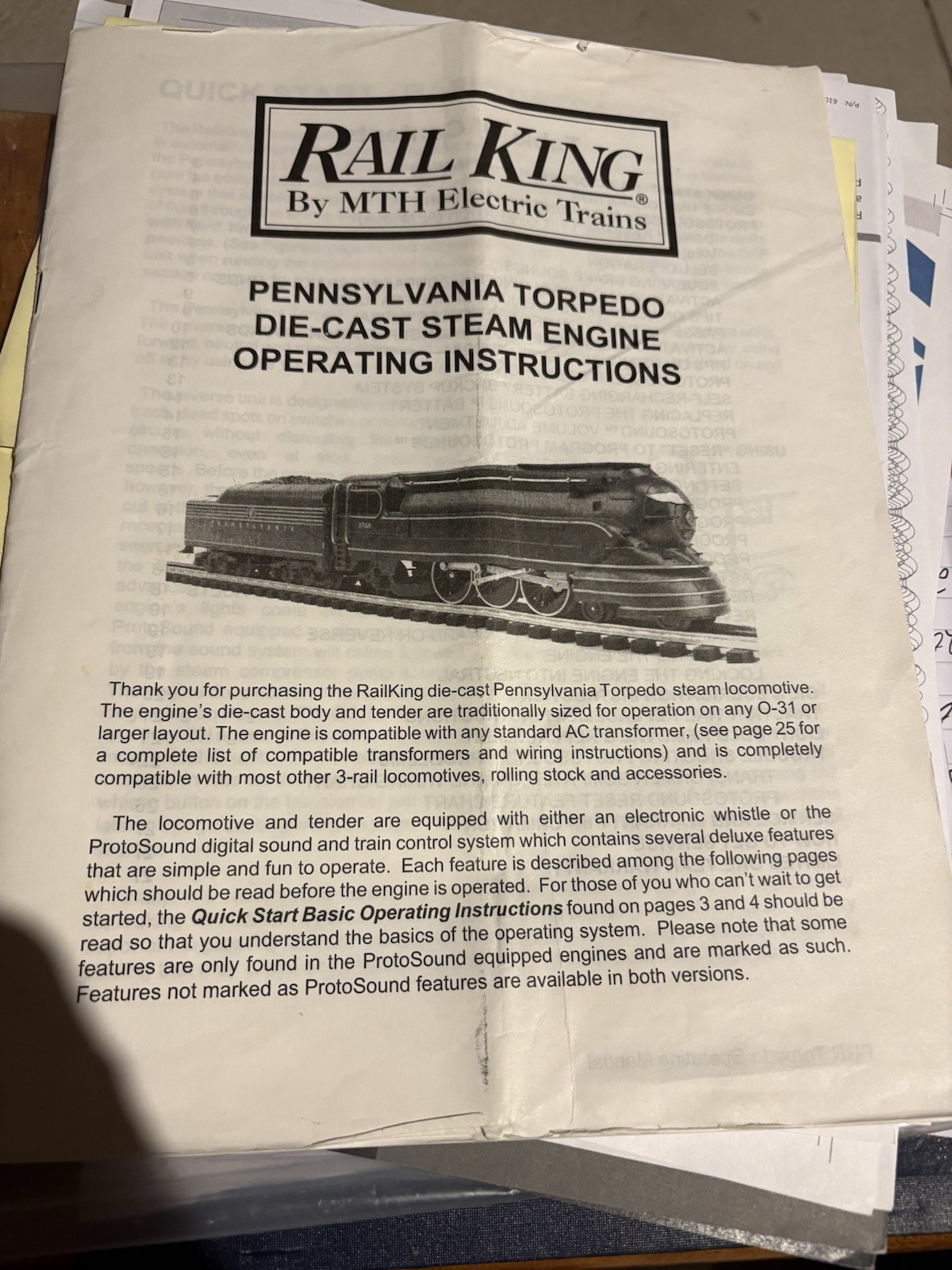 MTH Railking 30-1118-1 PRR 4-6-2 K-4s Torpedo 3768, Die-Cast, PS3.0 Upgrade! O31