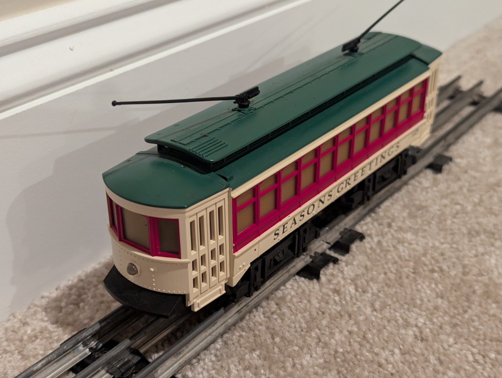 Industrial Rail O‑27 Holiday Streetcar #1225 Seasons Greetings Reversible