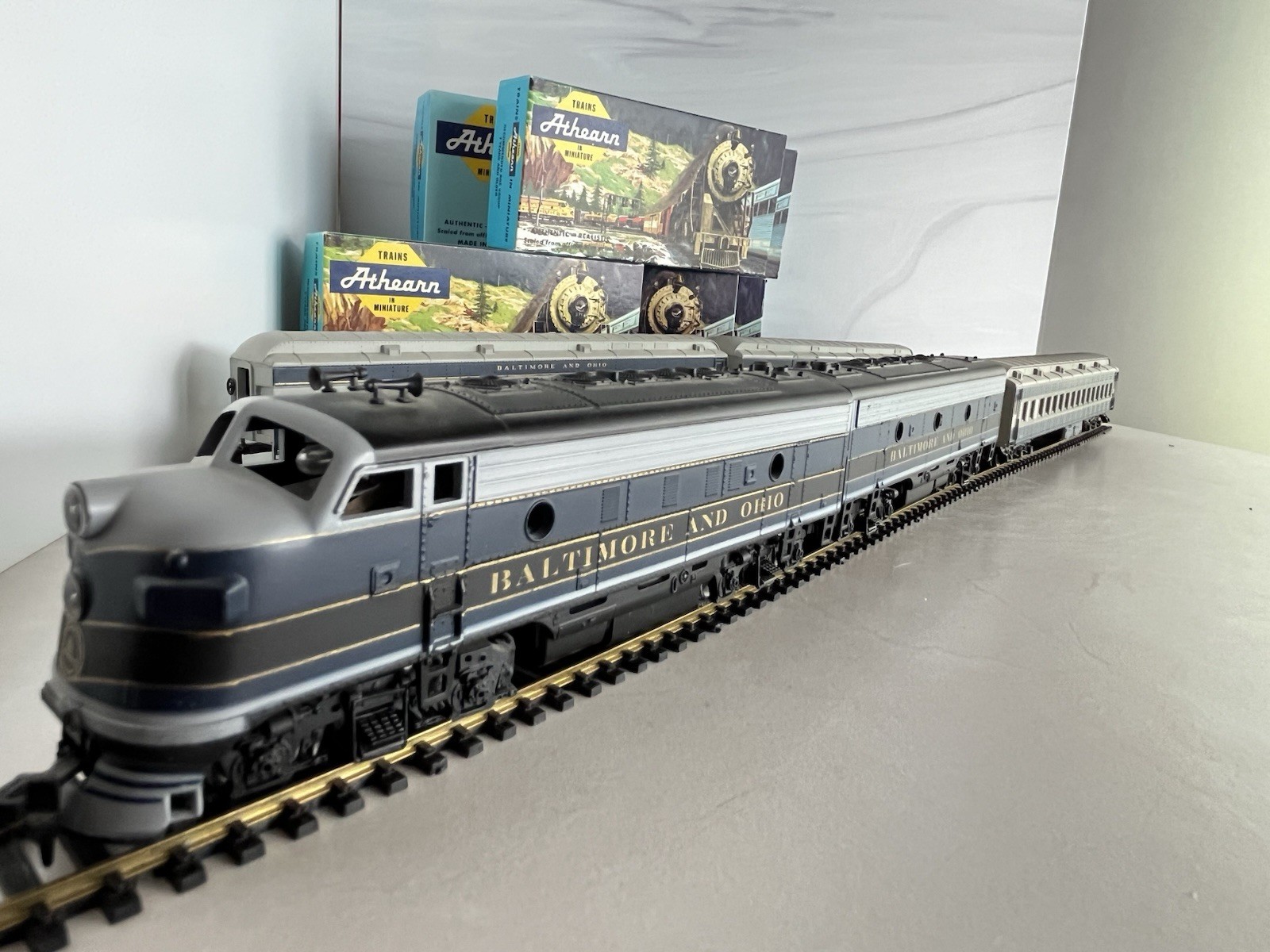 Vintage HO Athearn B&O F7A F7B Passenger Set w/ Cars Blue Box COMPLETE CONSIST