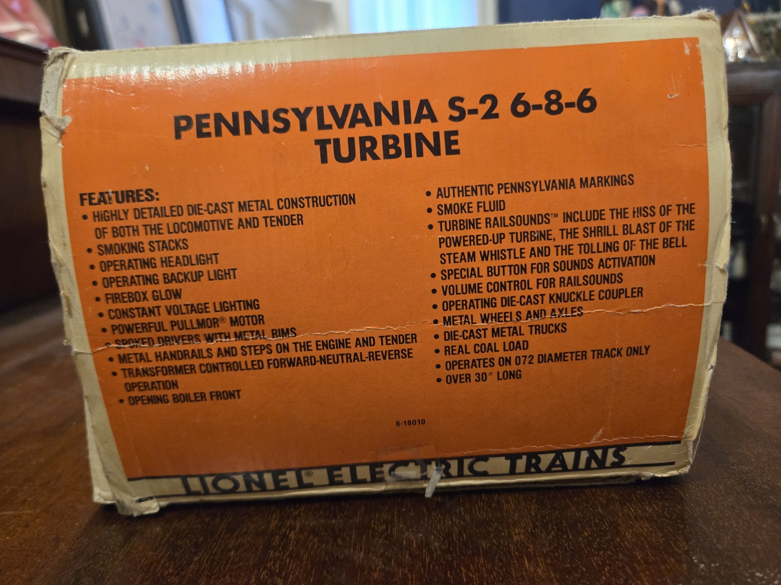 Lionel 6-18010 Pennsylvania S-2 Steam Turbine Engine 6-8-6 diecast 30″ Railsound