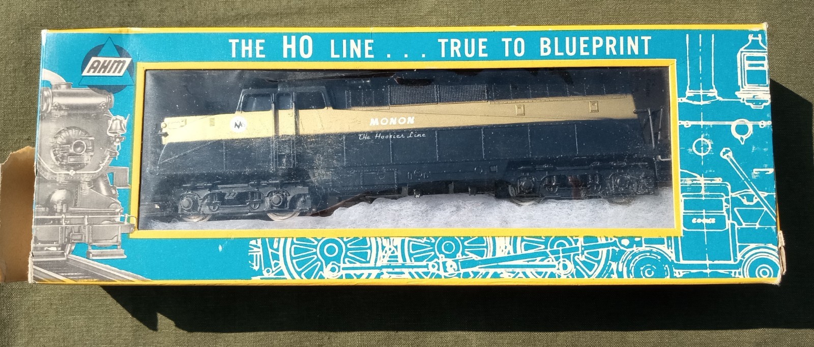 AHM HO Monon BL-2 Road Switcher Locomotive Used Boxed Untested Vtg 1970s