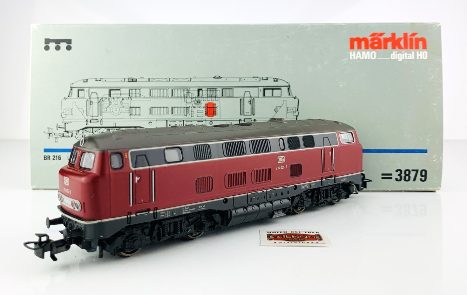 CS620 MARKLIN H0 3879 HAMO – DIESEL LOCOMOTIVE DB BR 216 005-9 – ANALOG DC