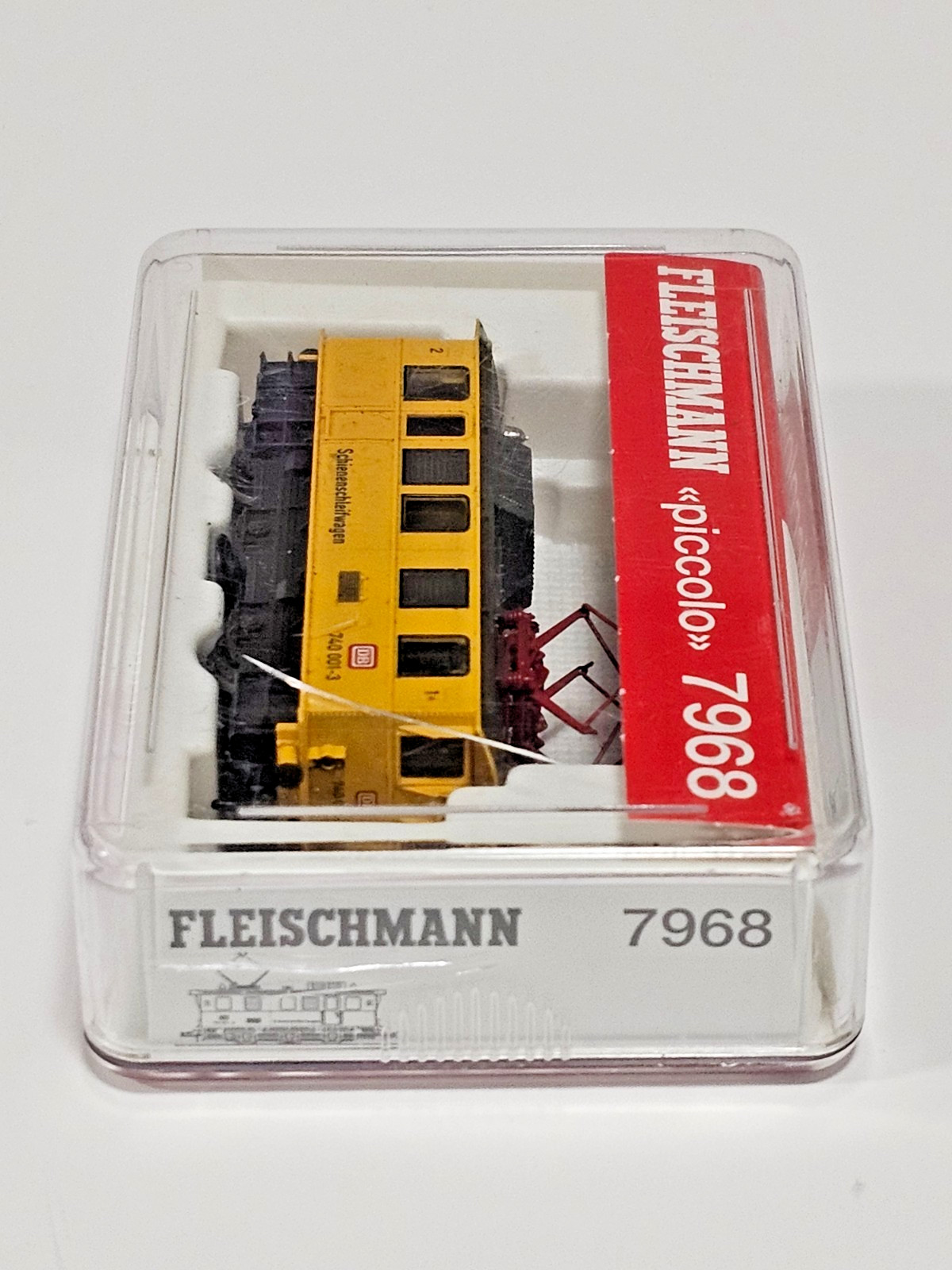 N SCALE FLEISCHMANN PICCOLO 7968 SCHIENENSCHLEIFWAGEN BR 740 001-0 DB RAIL GRIN