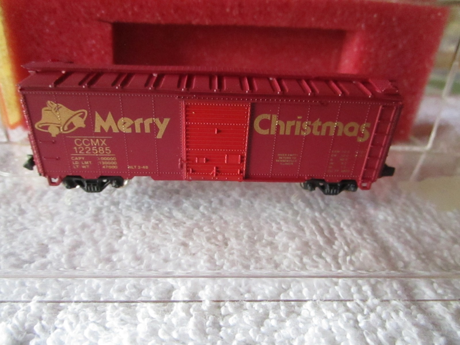 VINTAGE CON-COR N SCALE 1985 MERRY CHRISTMAS BOX CAR CCMX 122585 NIB MADE JAPAN