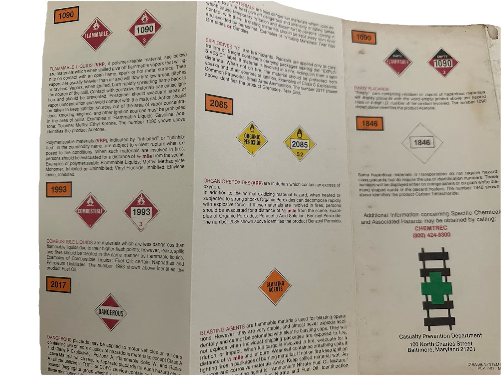 VTG Chessie Emergency Action Guide Ephemera For Rail Fans And Train Enthusiasts