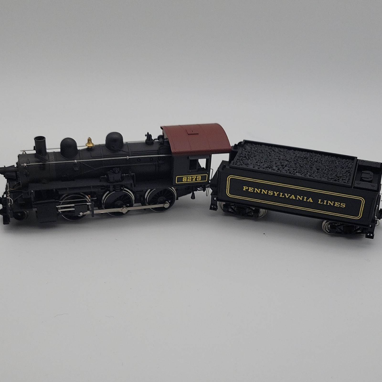Mehano Pennsylvania Lines HO 0-6-0 Steam Locomotive 8279 Black/Red w/ Tender