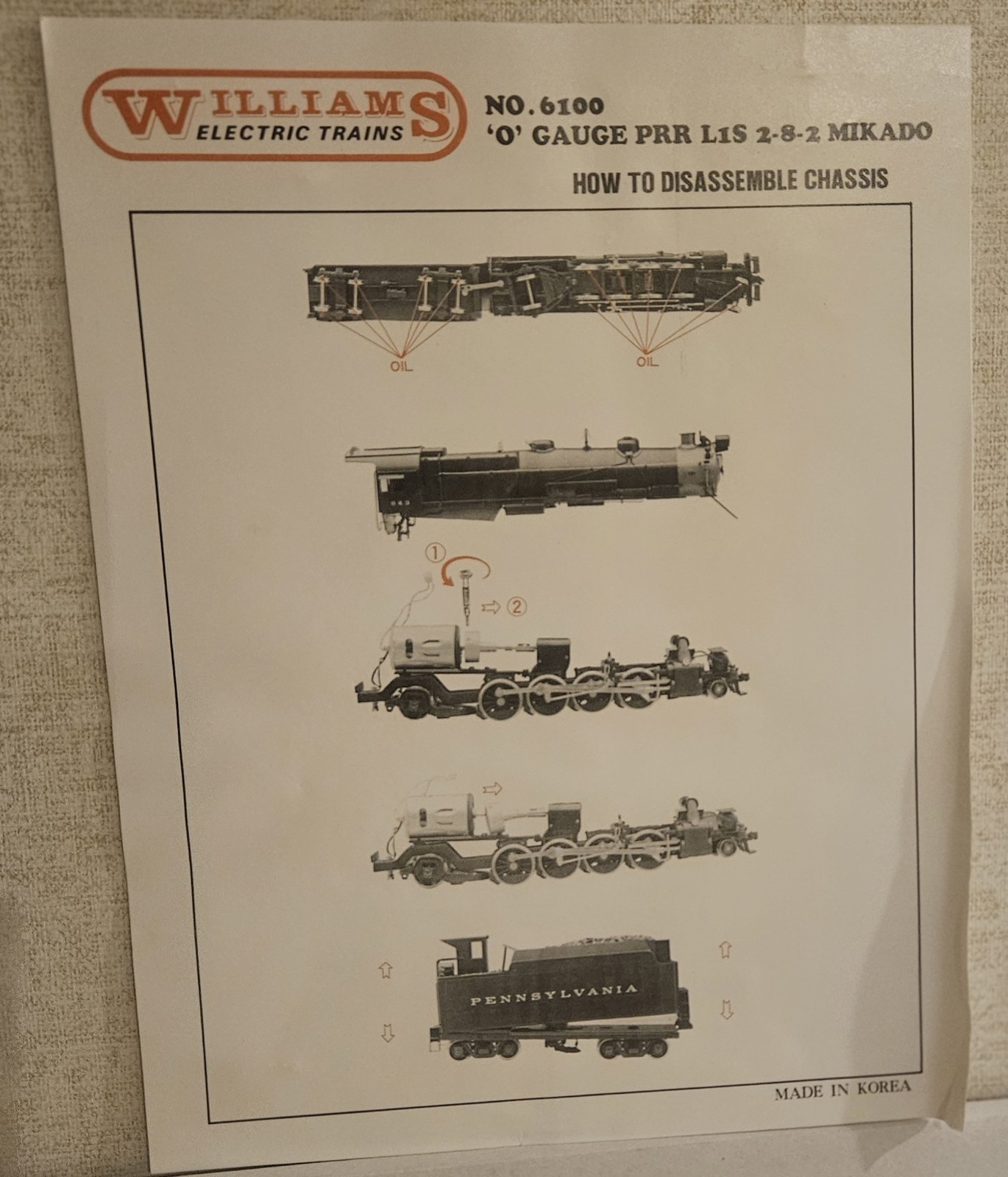 Williams “Crown Edition” Pennsylvania L1s 2-8-2 Mikado, model no. 6100 With Box
