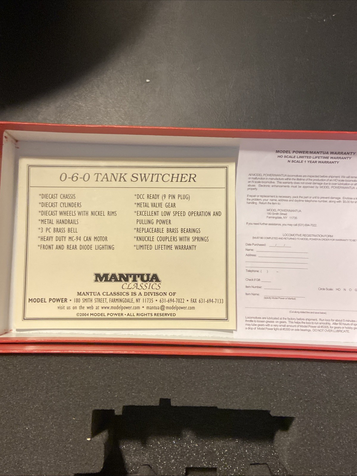 Mantua Classics 0-6-0 Union Pacific Tank Switcher #92 With Box/paperwork