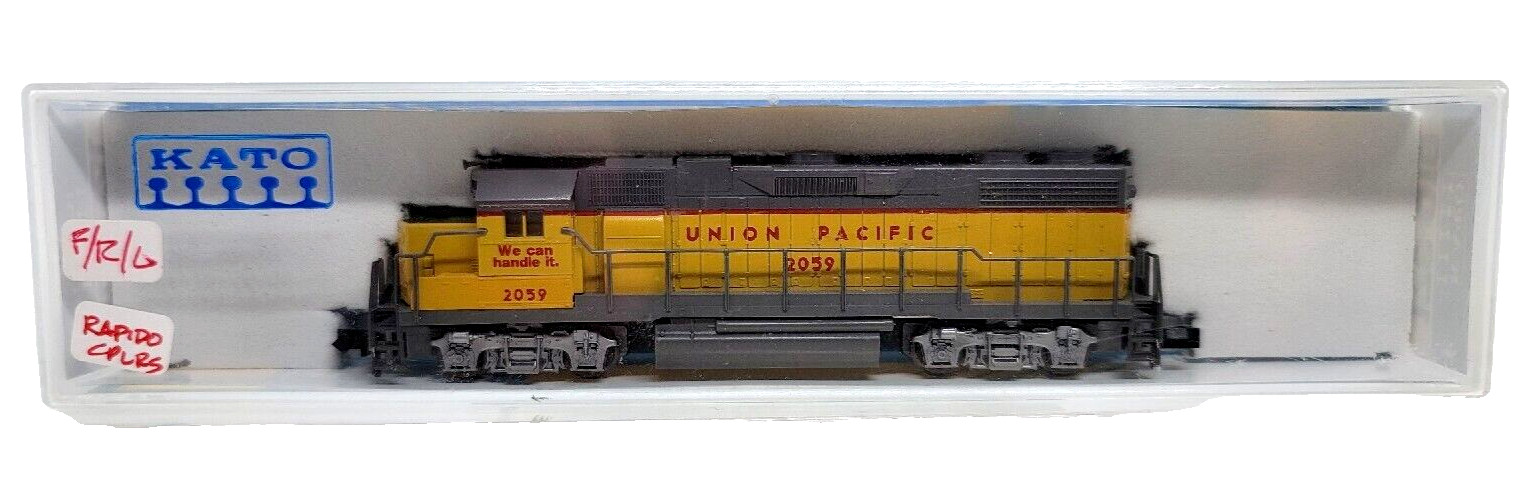 N Kato 176-015 EMD GP38/GP38-2 Union Pacific Loco #2059 (Tested-rapidcplrs) LNIB