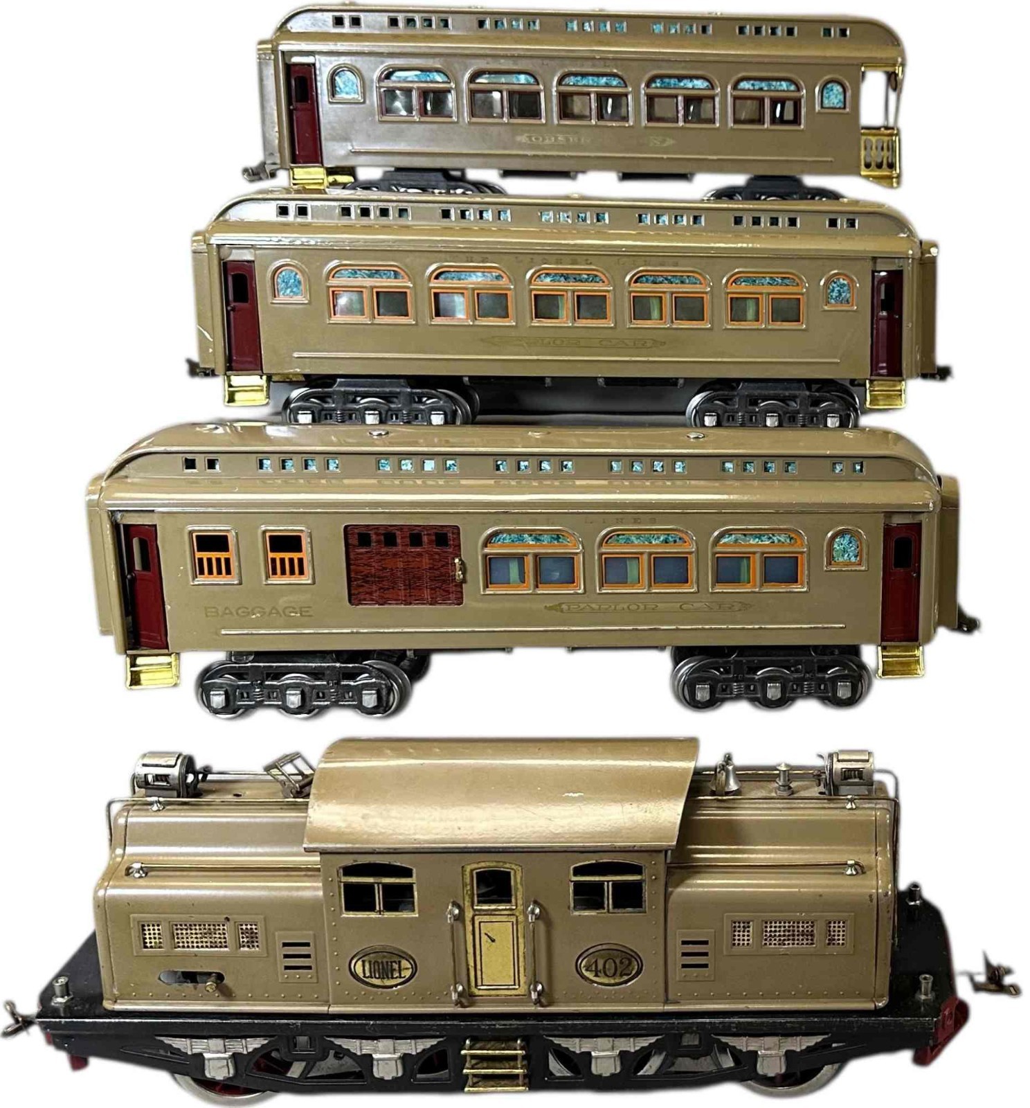 Lionel 402, 418, 419, 490 Passenger Set Standard Gauge RARE 1923 Collector Grade