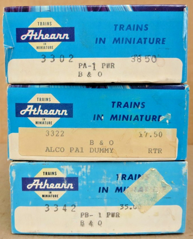 Athearn 3302 3322 3342 A-B-A PA/PB B&O Baltimore and Ohio 2 PWR 1 DMY HO