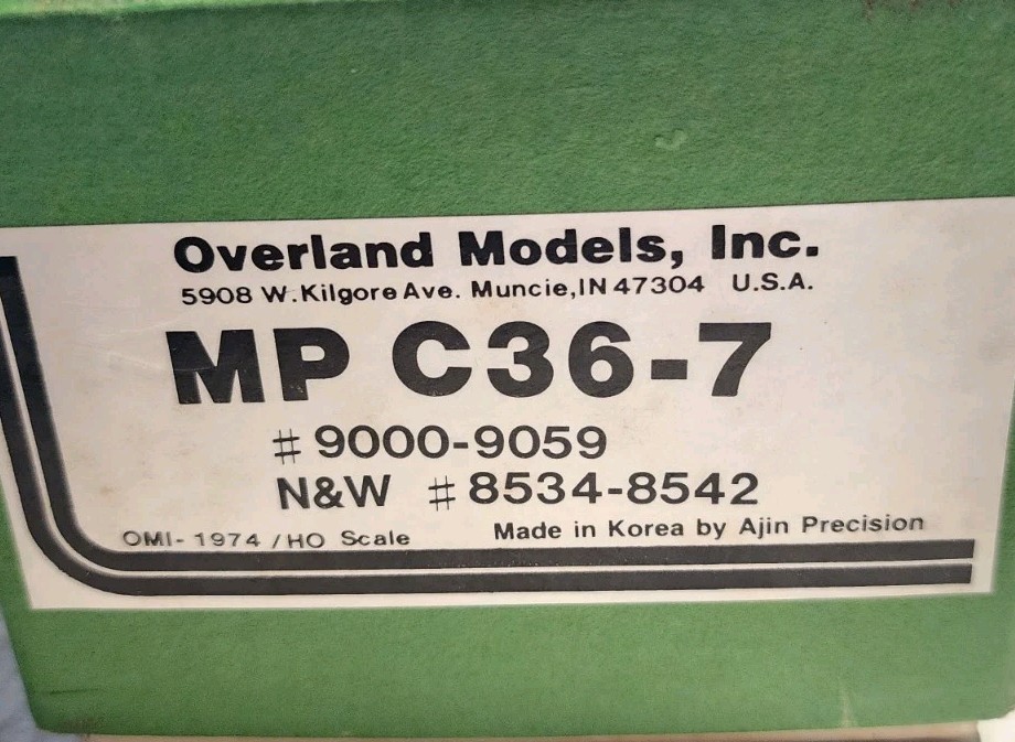 Overland Models HO Scale Brass MP C36-7 Diesel Engine Painted Unlettered