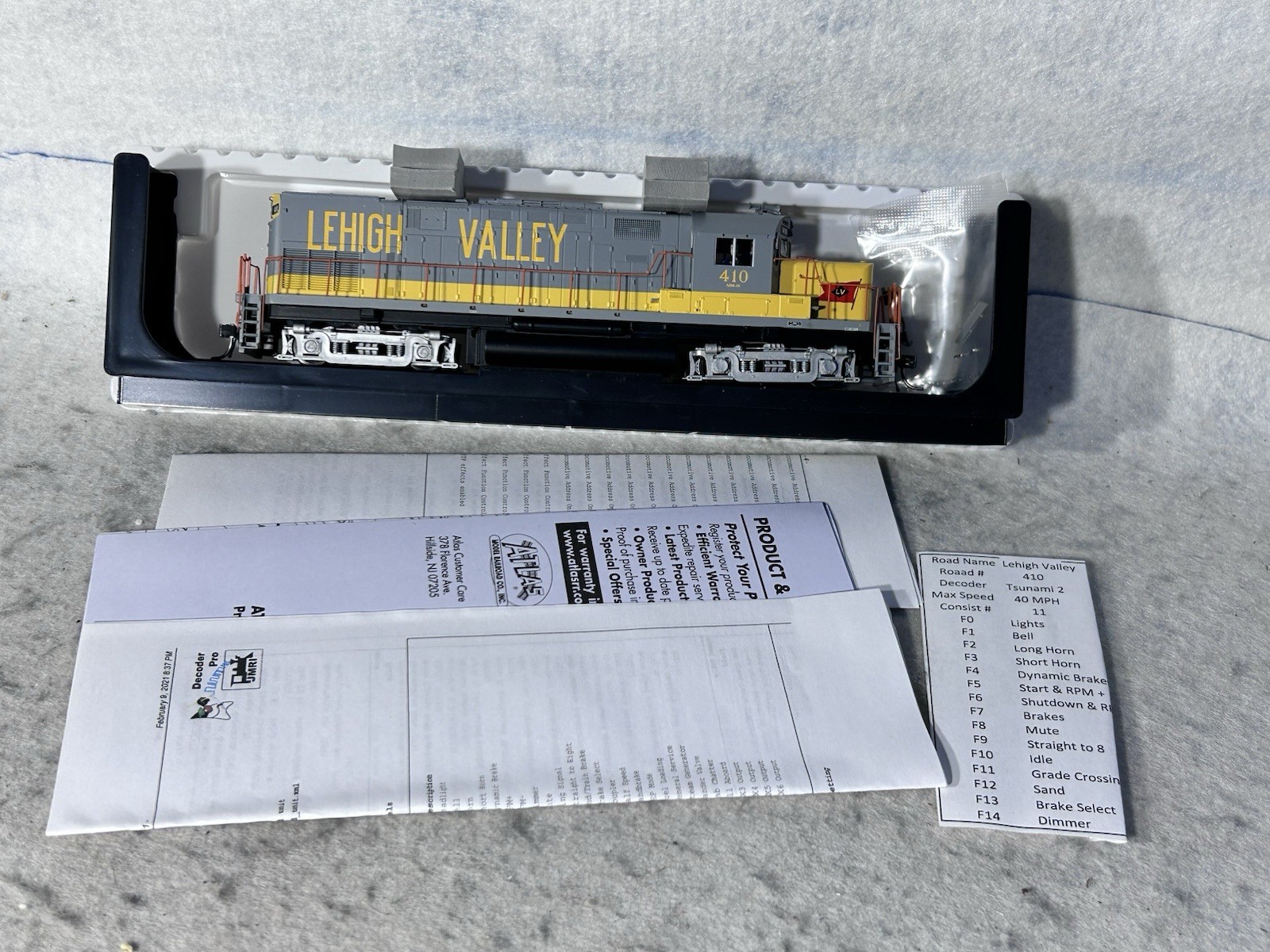 Cool ATLAS Silver Lehigh Valley RR Alco C-420 # 410 Tsunami 2 DCC/Snd.Loco HO