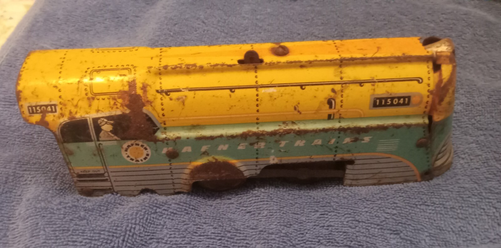 VTG 50s Hafner Tin Toy Train Set 115041 – Working with Track And Box