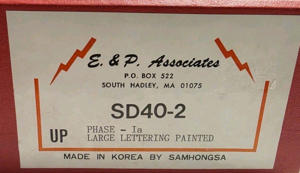 E&P Associates HO Scale Brass SD40-2 Diesel UP Phase Ia Painted