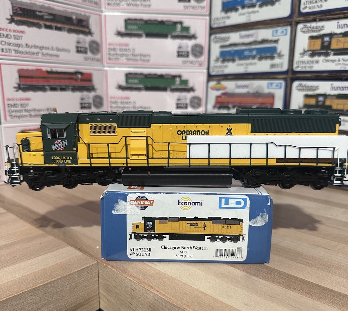 Athearn HO EMD SD60 Chicago & North Western #8029 DCC&Sound USED Heavily