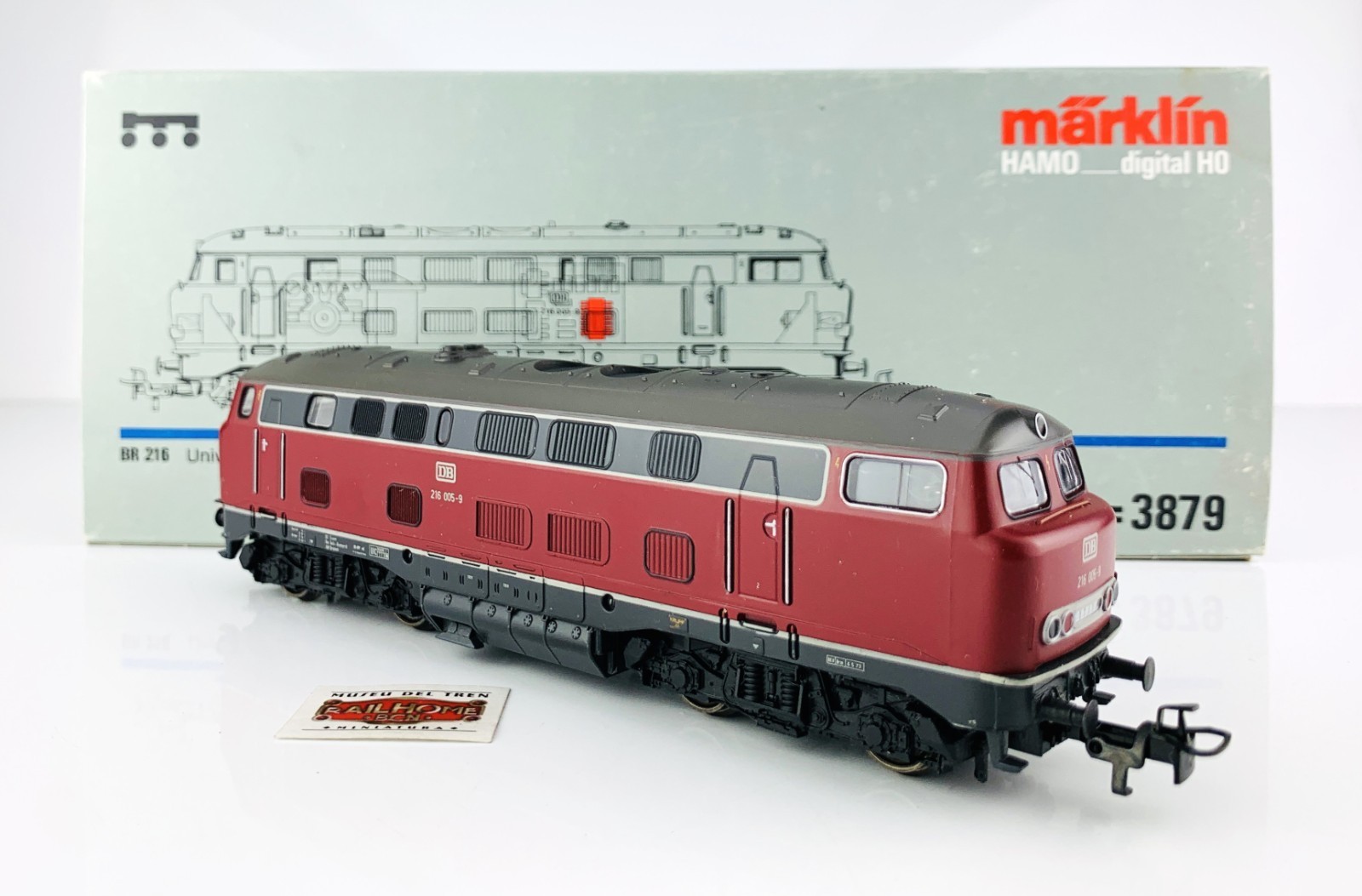 CS620 MARKLIN H0 3879 HAMO – DIESEL LOCOMOTIVE DB BR 216 005-9 – ANALOG DC