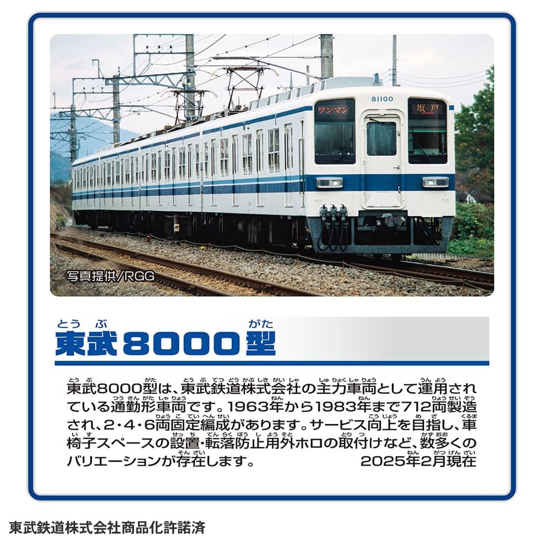 Takara Tomy Plarail S-61 Tobu Type 8000 Motorized Toy Model Train