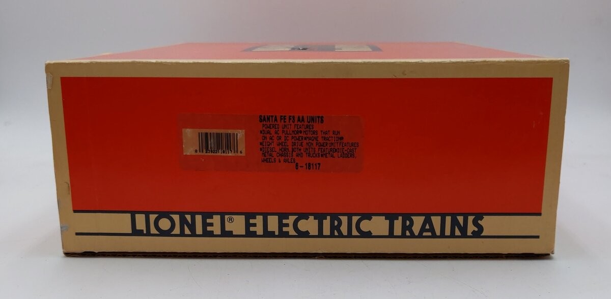 Lionel 6-18117 O Gauge Santa Fe Blue/Yellow F3 AA Diesel Set EX/Box