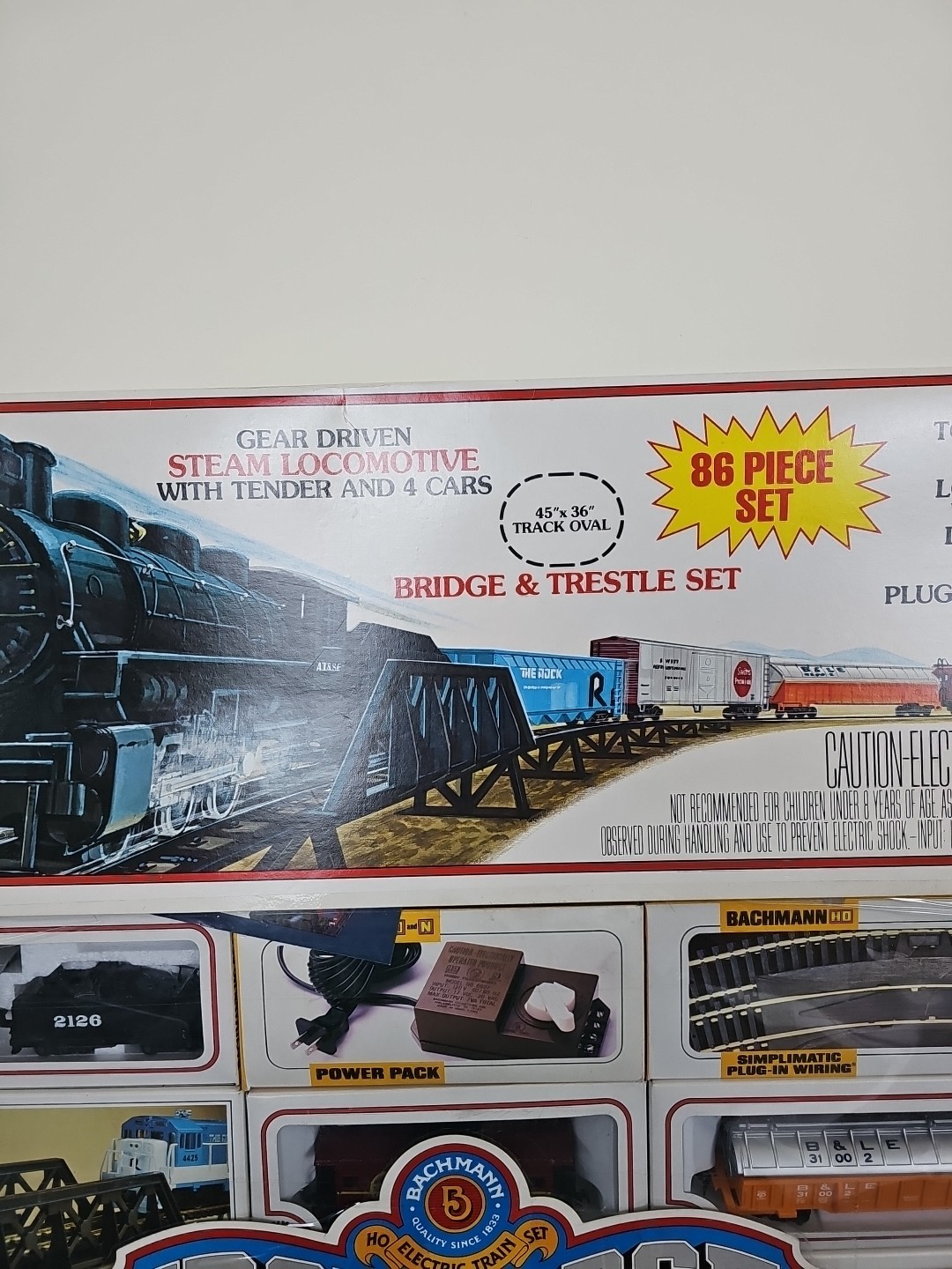 Vintage New Bachman HO train set Iron Horse Bridge & Trestle 86 Piece set