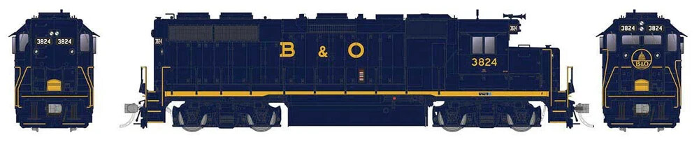 Rapido ~ HO Scale EMD GP38 Low Nose Sound and DCC Baltimore & Ohio #3801~ 38505