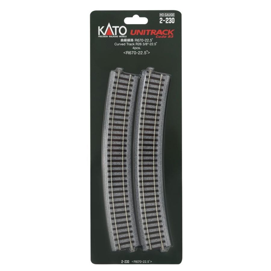 KATO 2-230 HO Unitrack 26-3/8″ R670 22.5 Curve Track 10 Packs 40pcs New