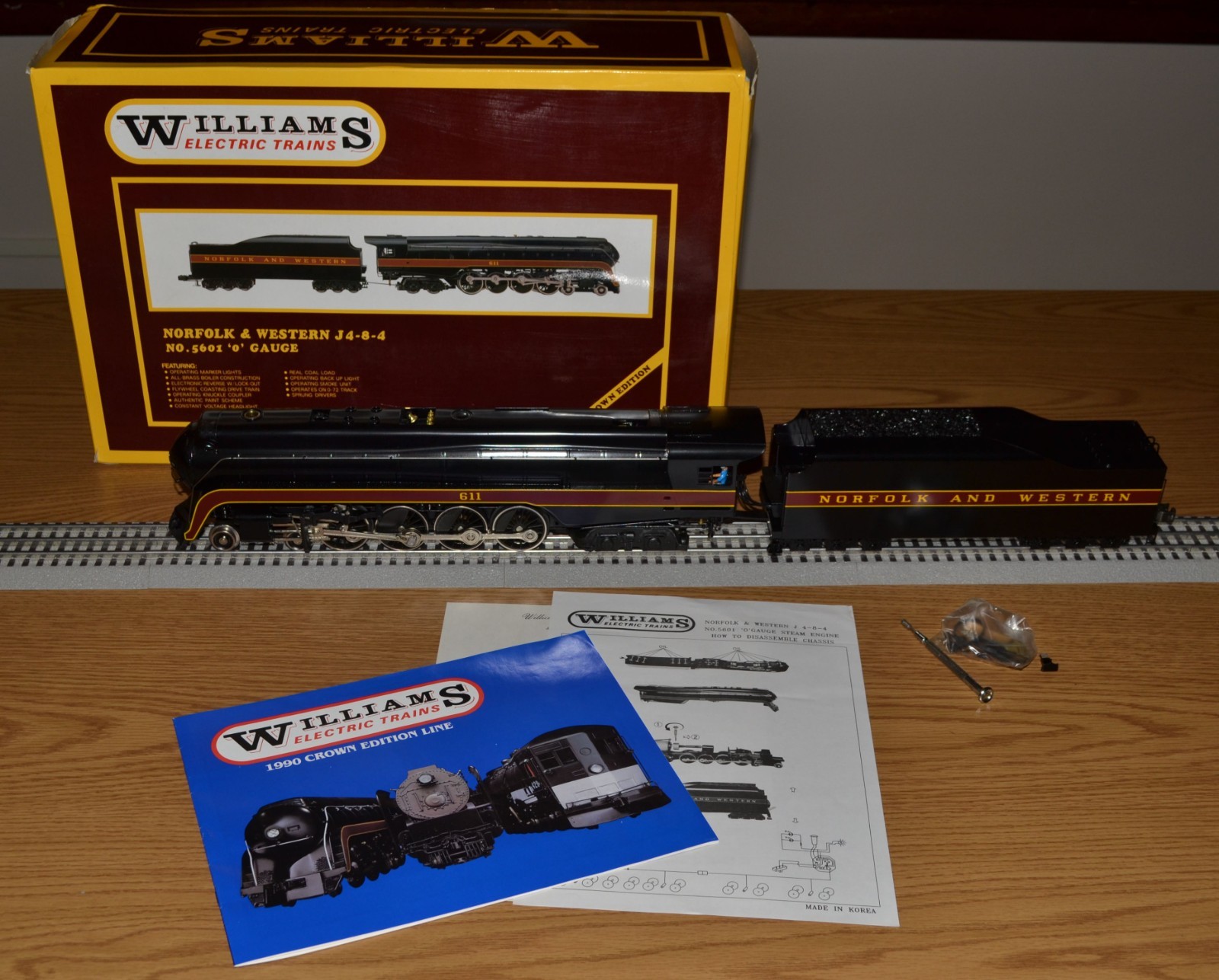 Williams Brass Norfolk & Western #611 Class J 4-8-4 Locomotive 3-Rail 5601 Video