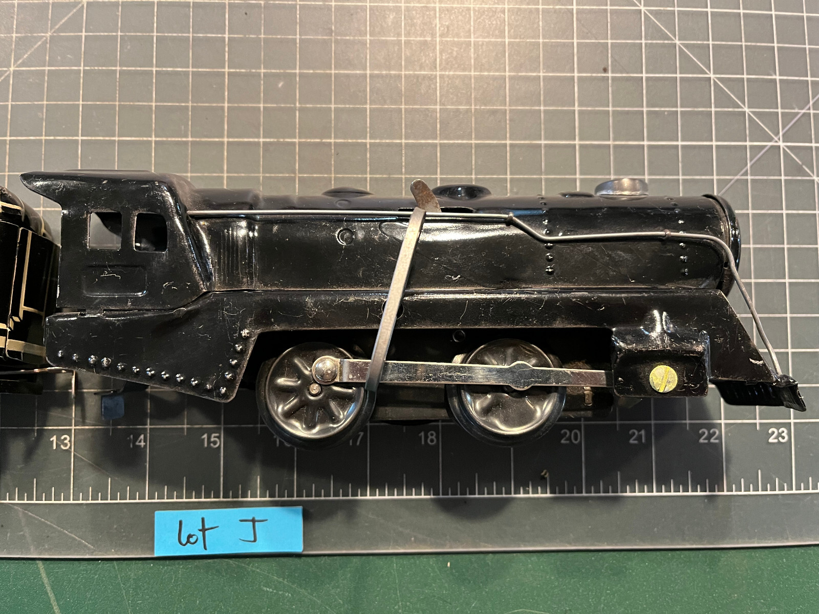 Marx Train 591 VERY NICE Black Locomotive Windup w/Bell & NYC Tender RUNS Lot J