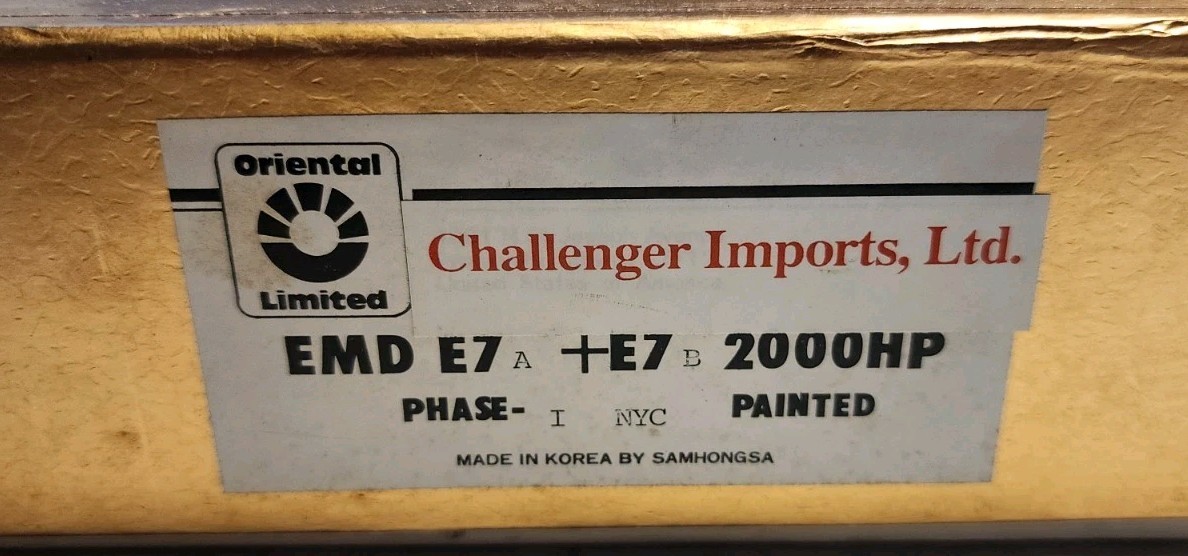 Oriental Limited HO Scale Brass EMD E7A + E7B 2000HP Diesel Set NYC