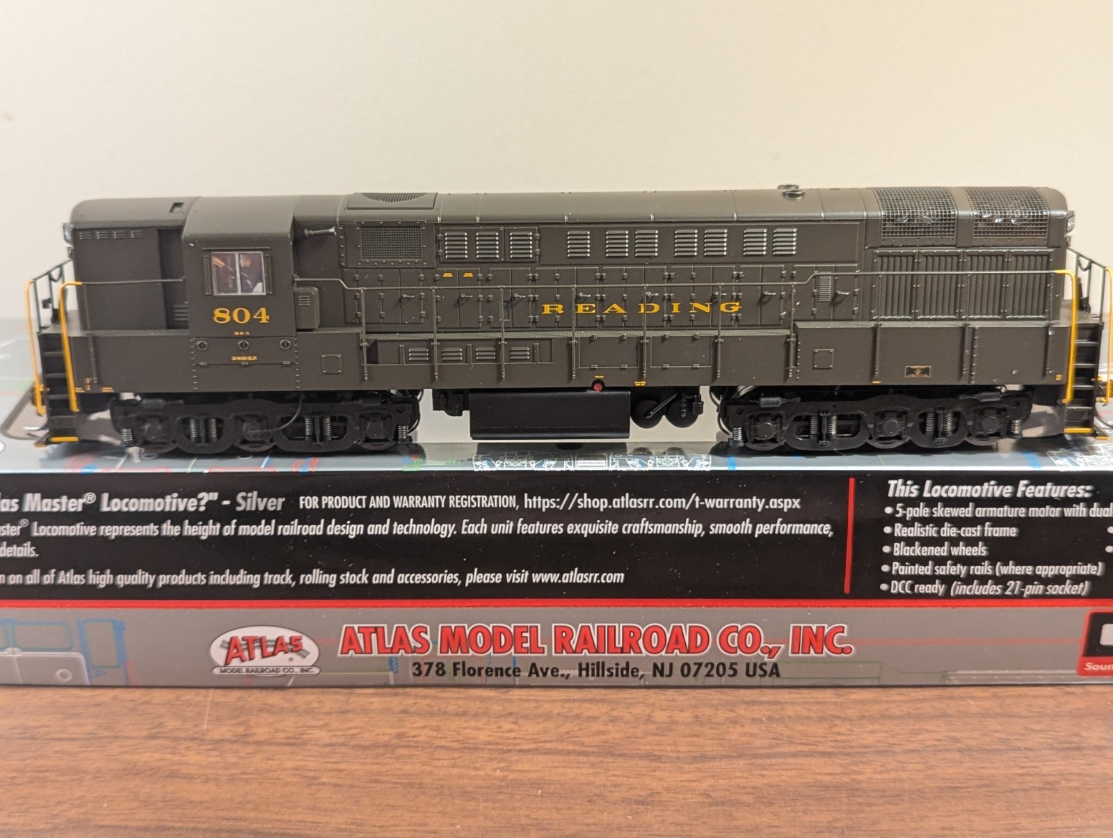 Atlas Master Silver Series HO Scale FM Trainmaster Reading #804 DCC Ready