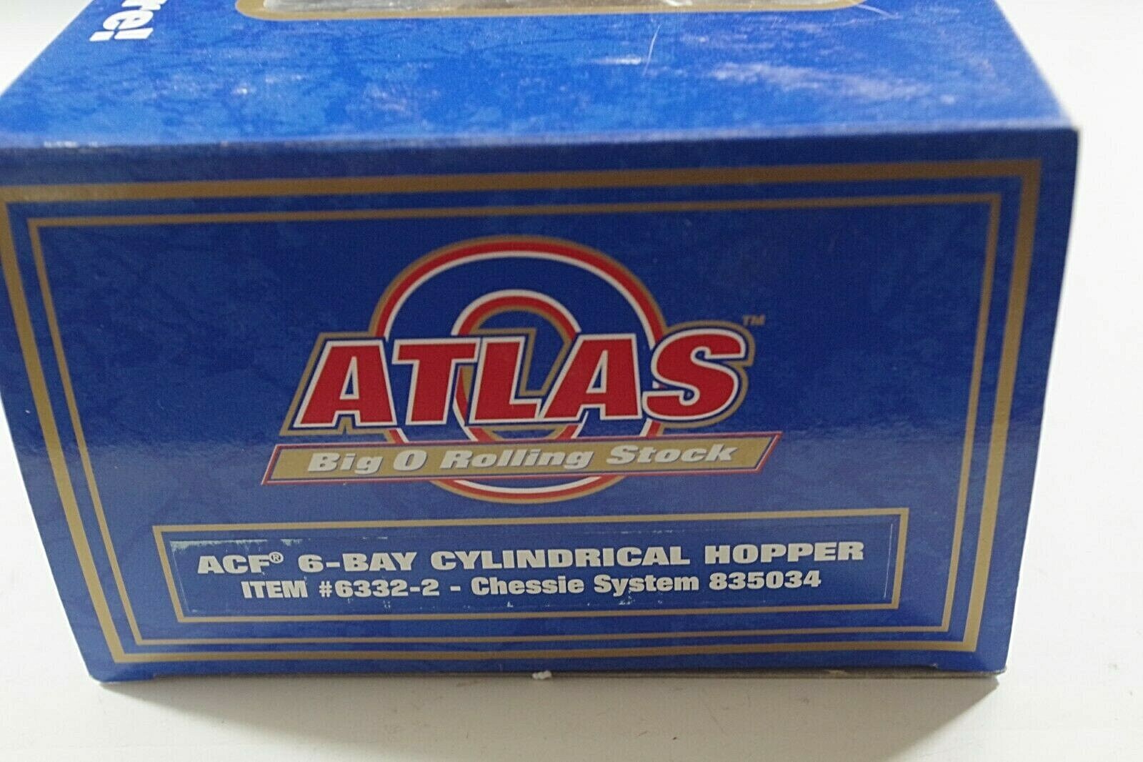 ATLAS ACF 3-BAY CYLINDRICAL HOPPER CHESSIE SYSTEM #6332-2 0 SCALE NIB TRUE 1/4″