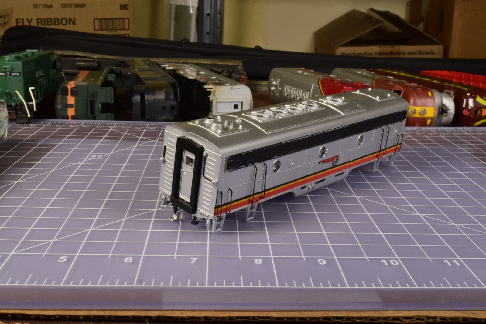 HO SHELL from kit F7B, metal door railings, laminate windows all around
