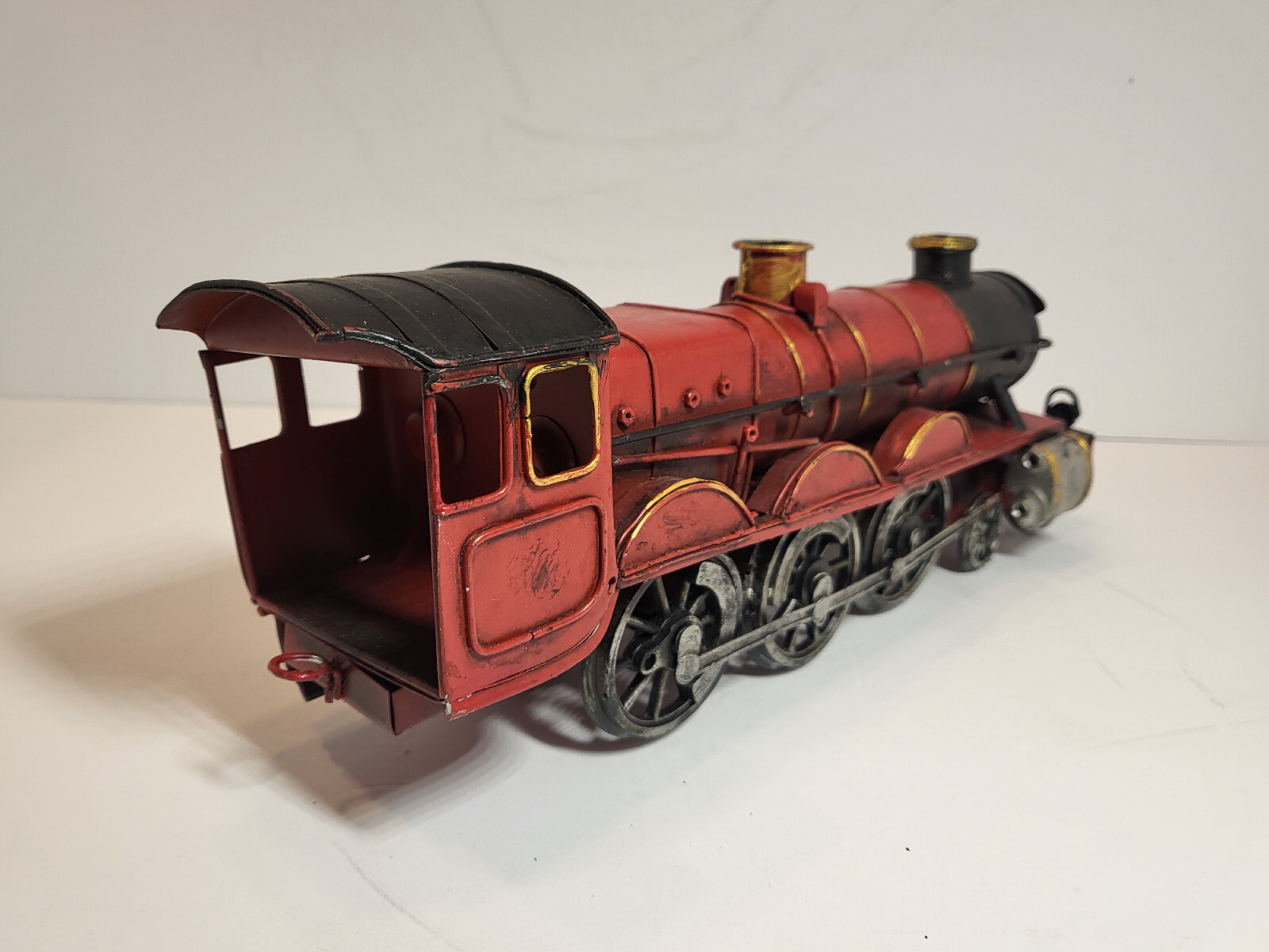Vintage-Look Red Locomotive Tin Metal Steam Train Engine Model 14 ” Long