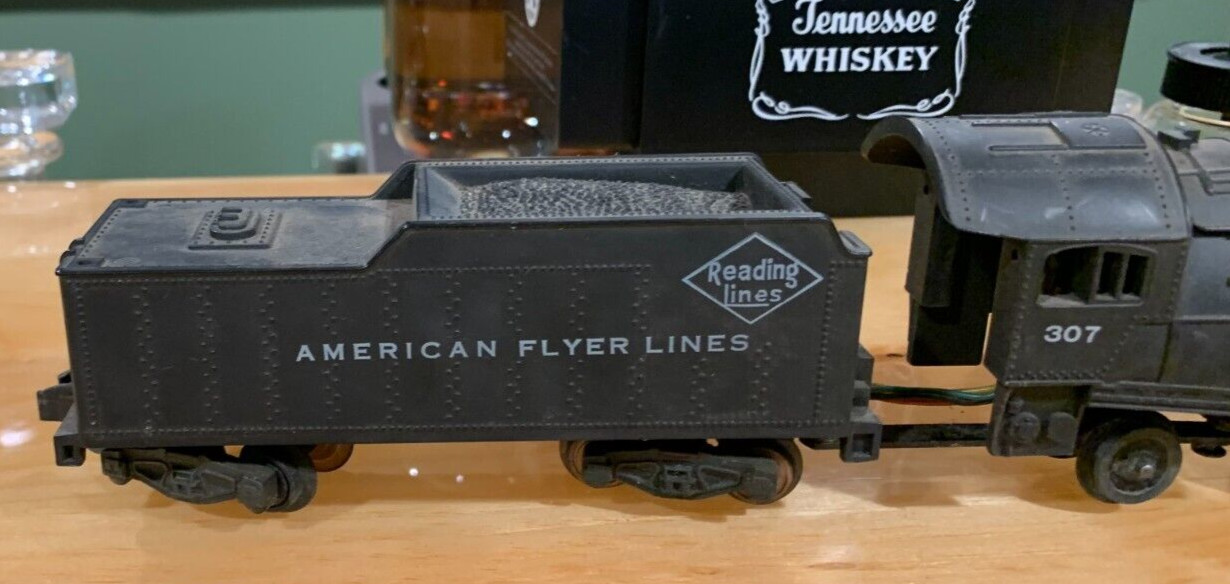 1940’s-50’s American Flyer 307 4-4-2 Reading Lines Steam Locomotive & Tender