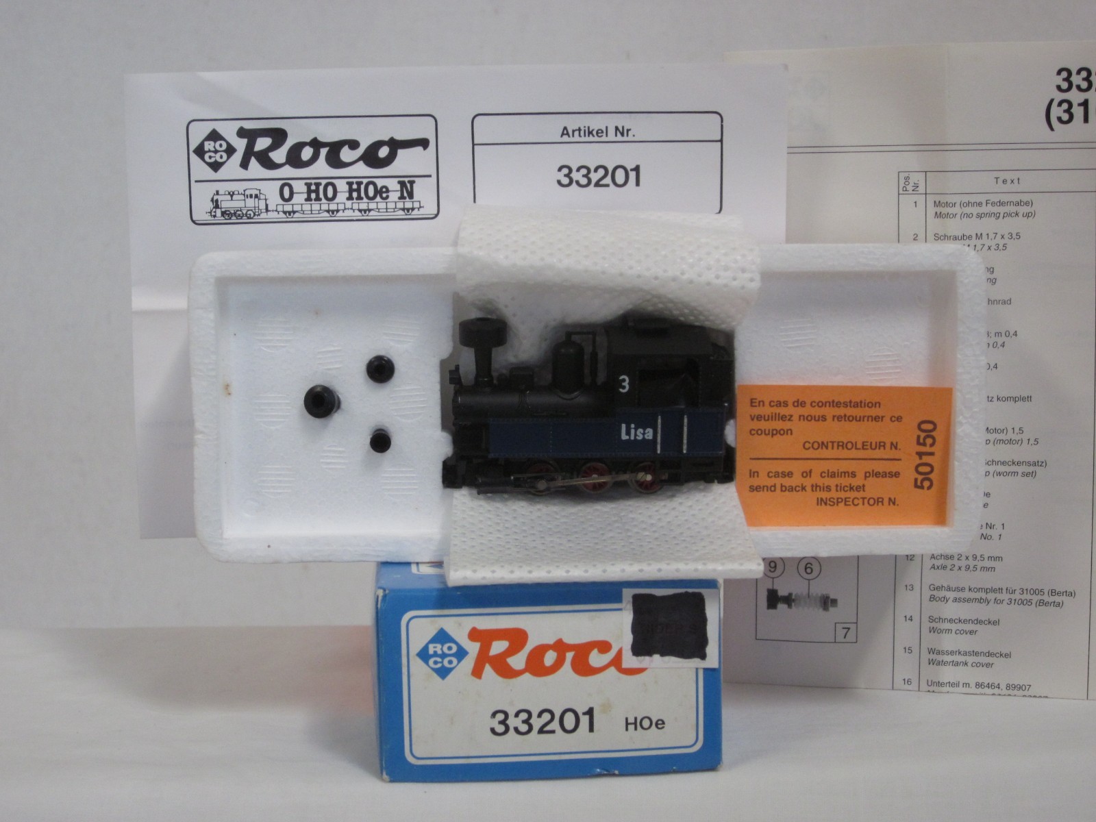 ROCO 33201 HOe 0-6-0 Blue & Black “Lisa” #3 NIB