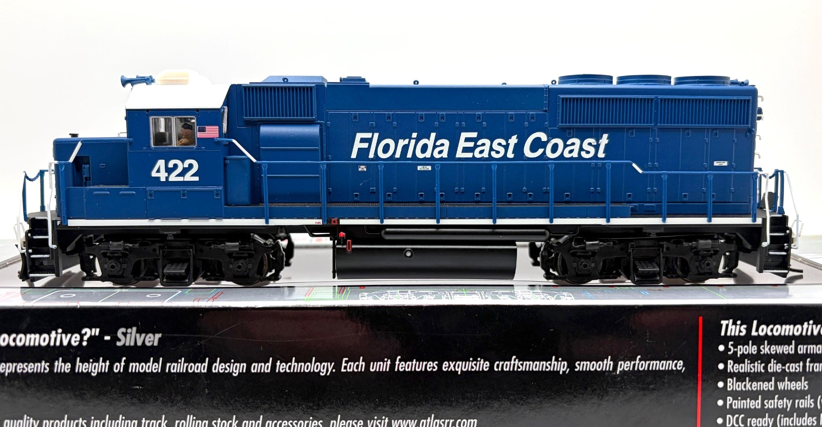 HO ATLAS 10001854 SILVER GP40-2 FLORIDA EAST COAST FEC # 422 DCC READY PHASE 2C