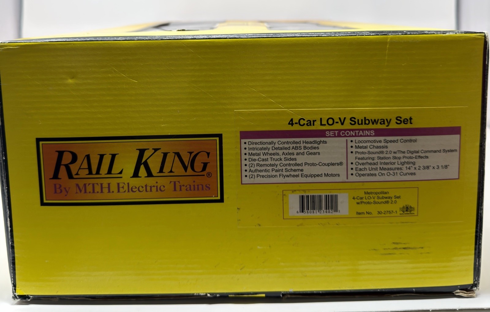 MTH Rail King Metropolitan 4-Car LO-V Subway Set Locomotive 30-2757-1
