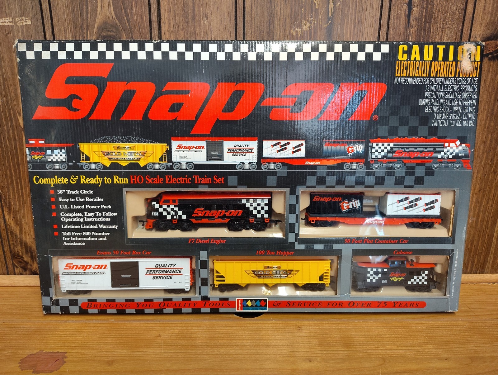 1998 NEW SNAP ON TOOLS HO ELECTRIC TRAIN SET GOLD MEDAL LIMITED EDITION 8946