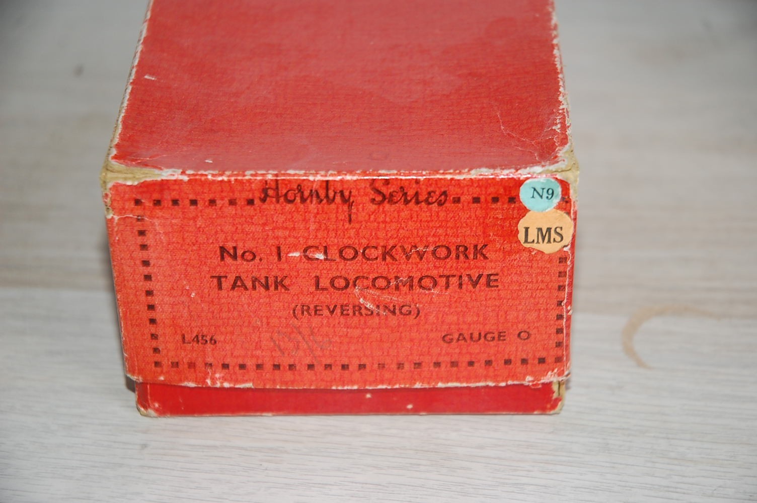 HORNBY O GAUGE CLOCKWORK EARLY No 1 TANK LOCO IN RED LMS LIVERY BOXED