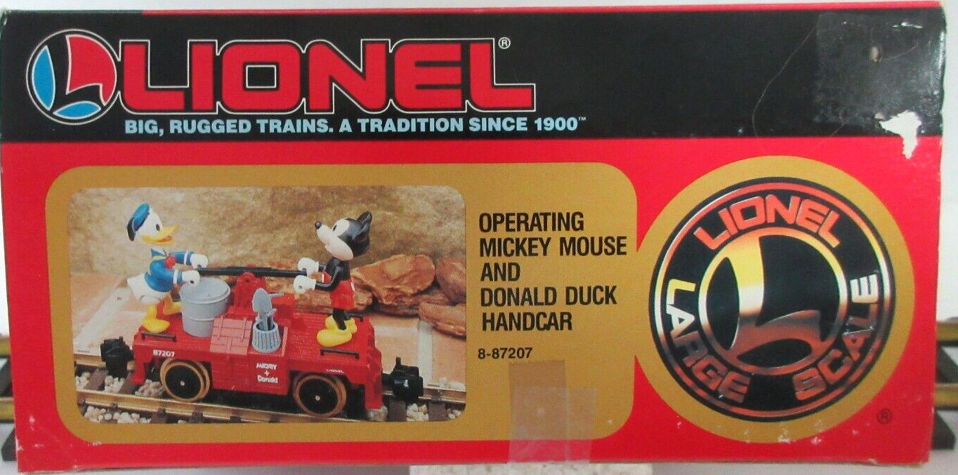Lionel 8-87207 G Disney Mickey Mouse & Donald Duck Handcar MINT