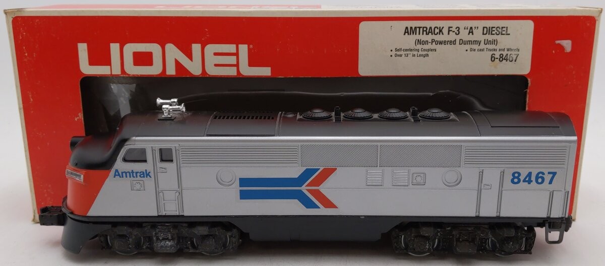 Lionel 6-8467 O Amtrak F3A Non-Powered Diesel Locomotive EX/Box