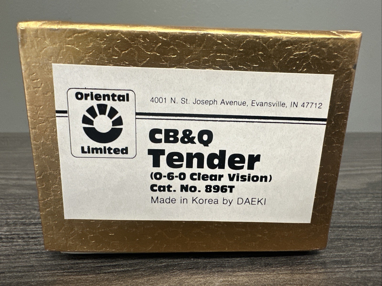 Oriental Limited HO Brass #896T CB&Q 0-6-0 Clear Vision Tender – Unpainted NIB!