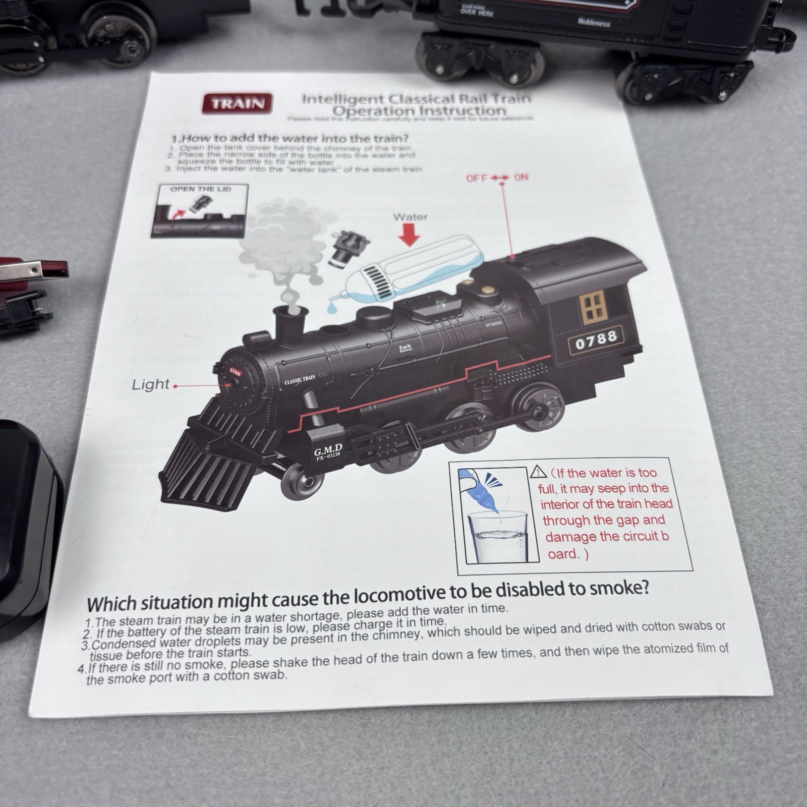 G.M.D. FX-03238 Express Model Train Locomotive Engine Steam Sounds Tested
