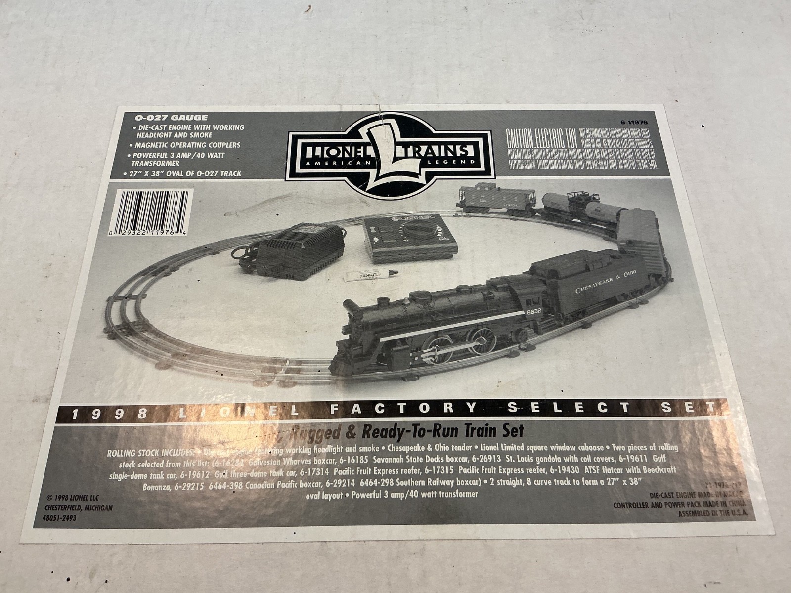 Lionel 1998 Factory Select Steam Engine Set – 027 brand new