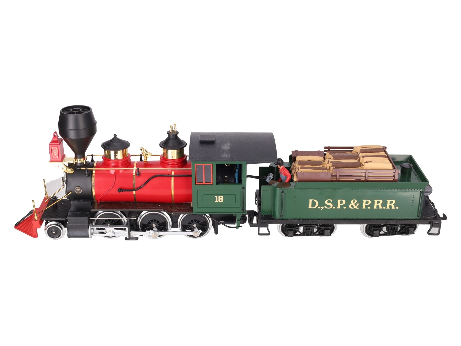 LGB 2018D G Scale DSP&PRR 2-6-0 Mogul Steam Locomotive & Tender #18 LN/Box